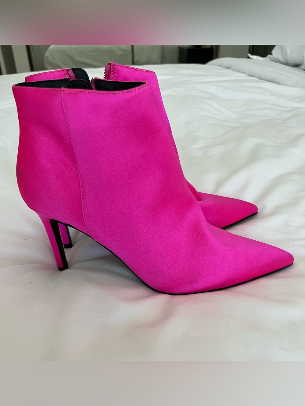 Statement Hot Pink Pointed-Toe Ankle Booties